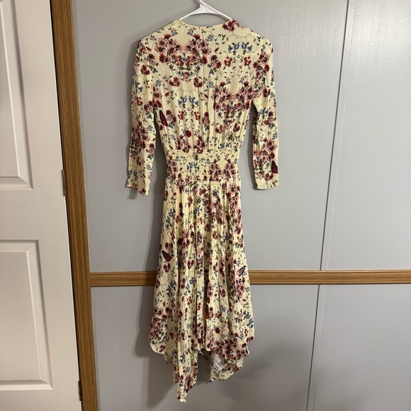 Maje Cream and Floral Midi Dress Size 1 - Picture 3 of 13